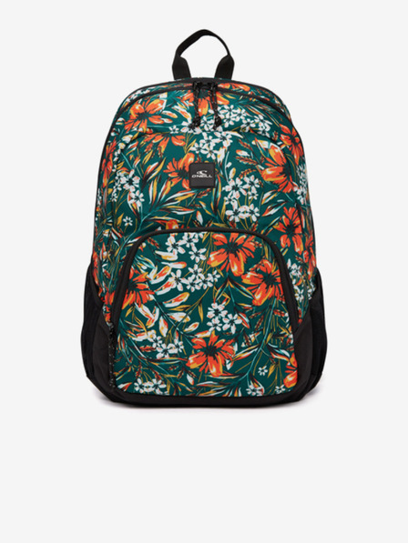 O'Neill Oranžovo-zelený dámsky batoh O'Neill WEDGE BACKPACK s kvetinovým vzorom