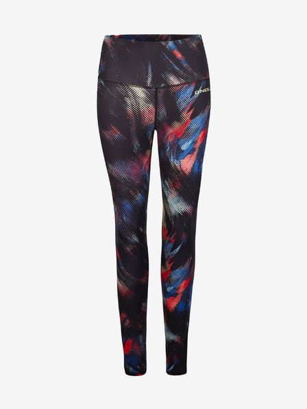 O'Neill Červeno-čierne dámske vzorované legíny O'Neill ACTIVE LEGGING