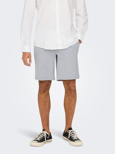 ONLY & SONS Svetlošedé pánske žíhané šortky ONLY & SONS Mark