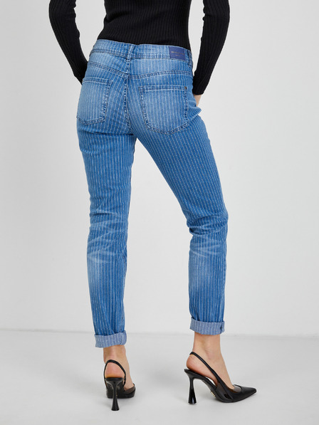 Orsay Modré dámske pruhované slim fit džínsy ORSAY