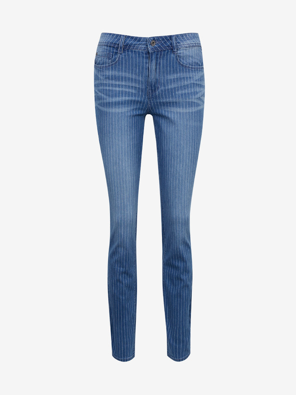 Orsay Modré dámske pruhované slim fit džínsy ORSAY