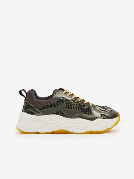 Scotch & Soda Tmavozelené dámske vzorované tenisky Scotch & Soda Celest Sneaker Green Multi