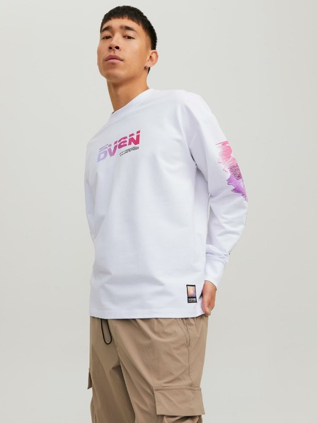 Jack & Jones Biela pánska mikina Jack & Jones Digital