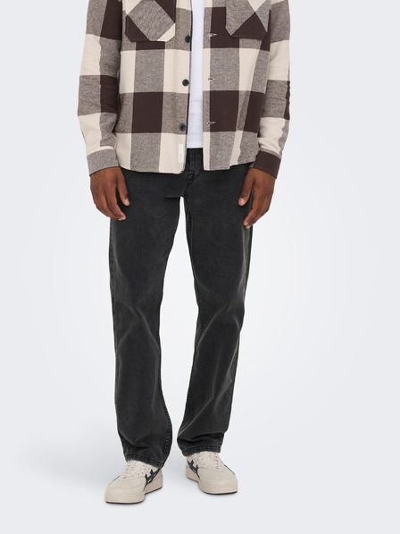 ONLY & SONS Čierne džínsy rovného strihu ONLY & SONS Edge