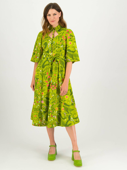 Blutsgeschwister Svetlozelené dámske šaty Blutsgeschwister Sneaky Diamond Floral