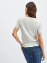 Orsay Biele dámske tričko s ozdobnými detailmi ORSAY
