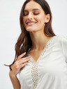 Orsay Biele dámske tričko s ozdobnými detailmi ORSAY