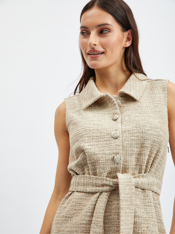 Orsay Svetlohnedé dámske žíhané šaty ORSAY