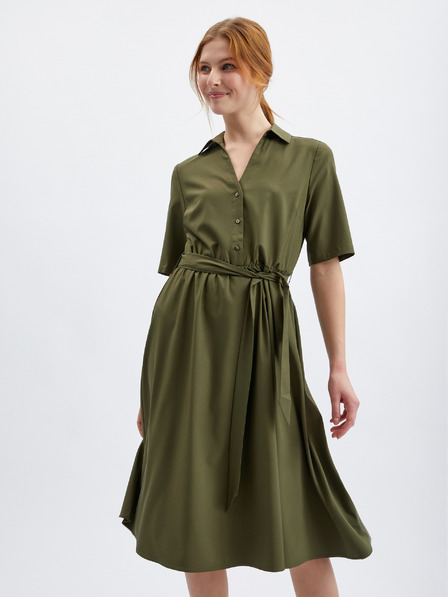 Orsay Khaki dámske šaty ORSAY