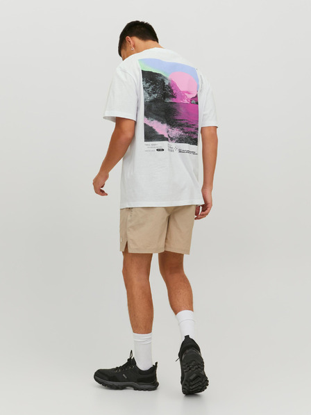 Jack & Jones Biela pánska košeľa Jack & Jones Digit s potlačou