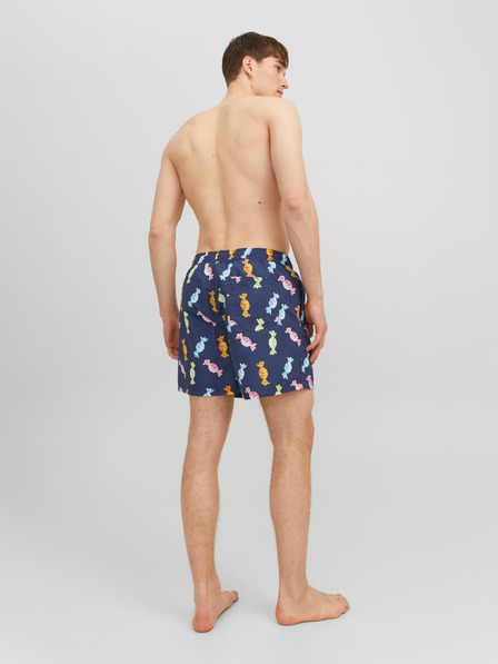 Jack & Jones Tmavomodré pánske vzorované plavky Jack & Jones Fiji