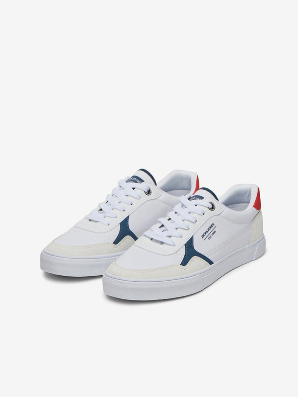 Jack & Jones Biele pánske tenisky so semišovými detailmi Jack & Jones Uston