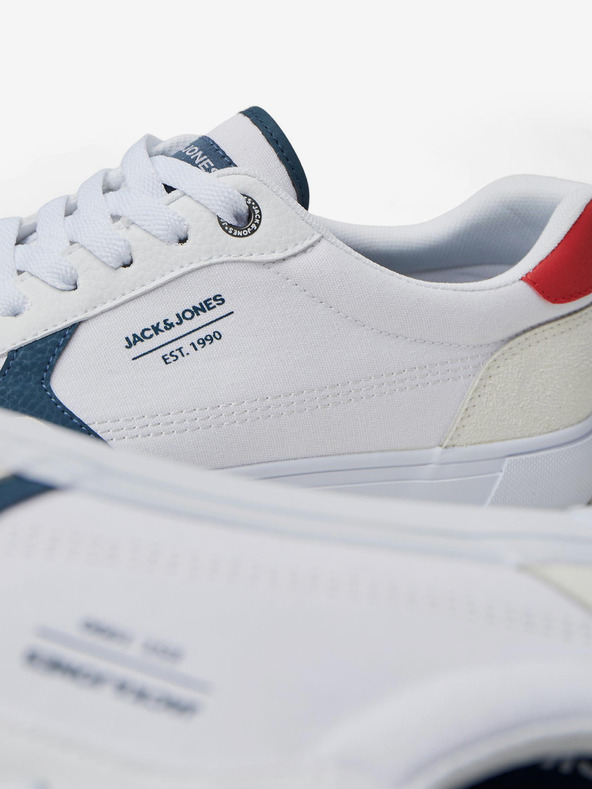 Jack & Jones Biele pánske tenisky so semišovými detailmi Jack & Jones Uston