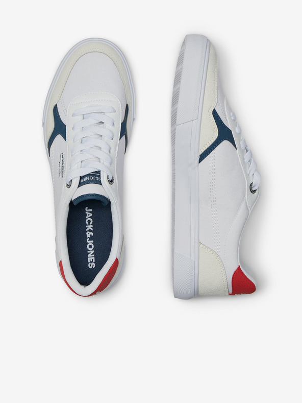 Jack & Jones Biele pánske tenisky so semišovými detailmi Jack & Jones Uston