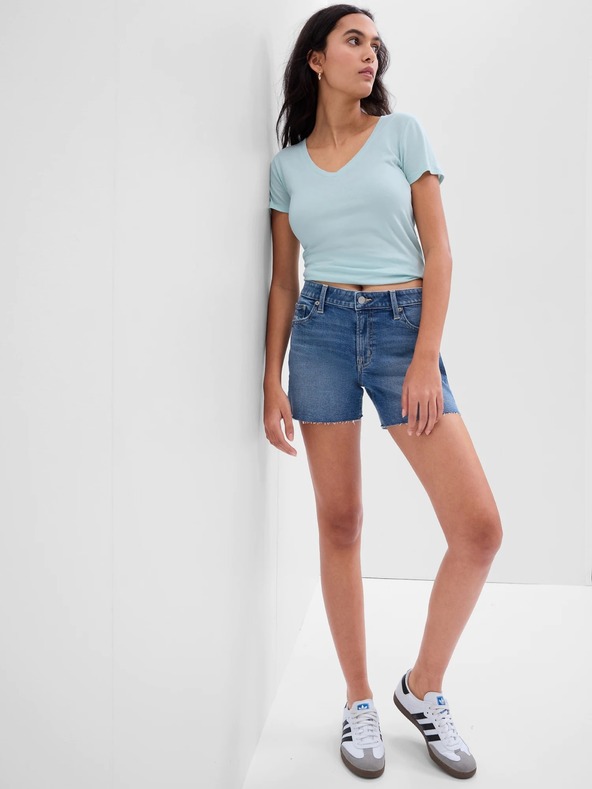 GAP Džínsové kraťasy Mid Rise Distresset GAP