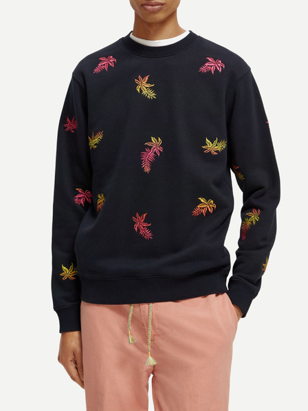 Scotch & Soda Tmavomodrá pánska vzorovaná mikina Scotch & Soda