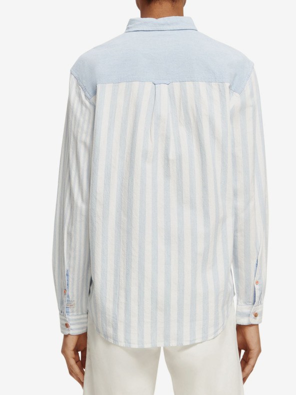 Scotch & Soda Modro-biele pánske pruhované tričko Scotch & Soda