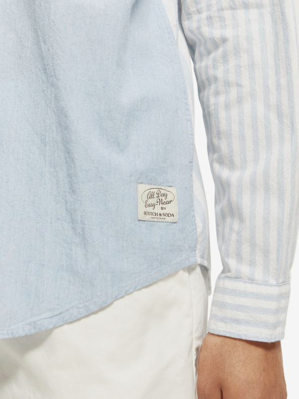 Scotch & Soda Modro-biele pánske pruhované tričko Scotch & Soda