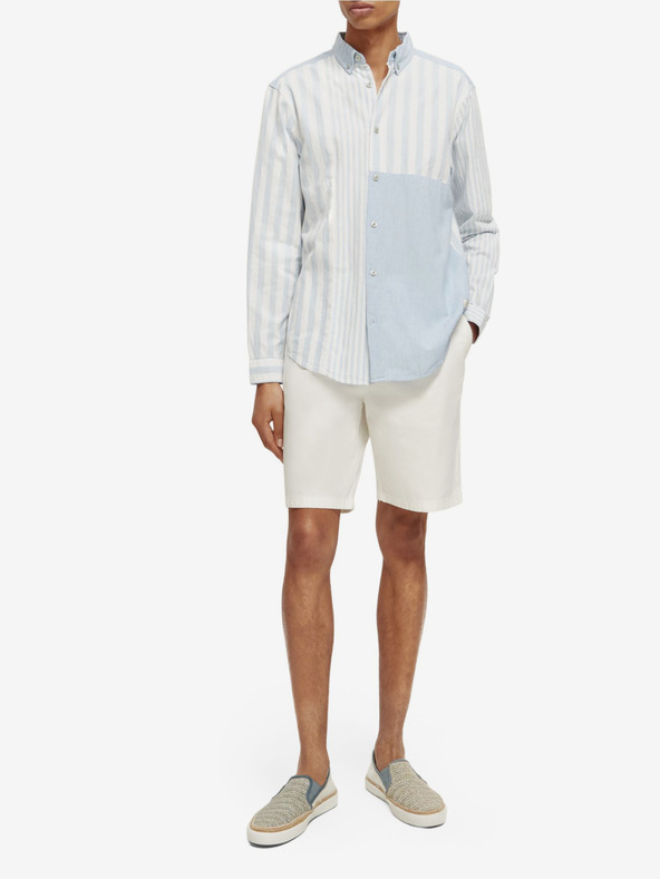 Scotch & Soda Modro-biele pánske pruhované tričko Scotch & Soda