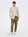 ONLY & SONS Hnedé pánske nohavice so zmesou ľanu ONLY & SONS Linus