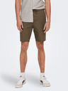 ONLY & SONS Hnedé pánske plátenné šortky ONLY & SONS Linus