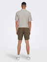 ONLY & SONS Hnedé pánske plátenné šortky ONLY & SONS Linus