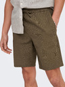 ONLY & SONS Hnedé pánske plátenné šortky ONLY & SONS Linus