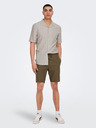 ONLY & SONS Hnedé pánske plátenné šortky ONLY & SONS Linus