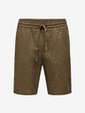 ONLY & SONS Hnedé pánske plátenné šortky ONLY & SONS Linus