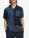 Scotch & Soda Tmavomodré pánske vzorované tričko s krátkym rukávom Scotch & Soda