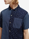Scotch & Soda Tmavomodré pánske vzorované tričko s krátkym rukávom Scotch & Soda