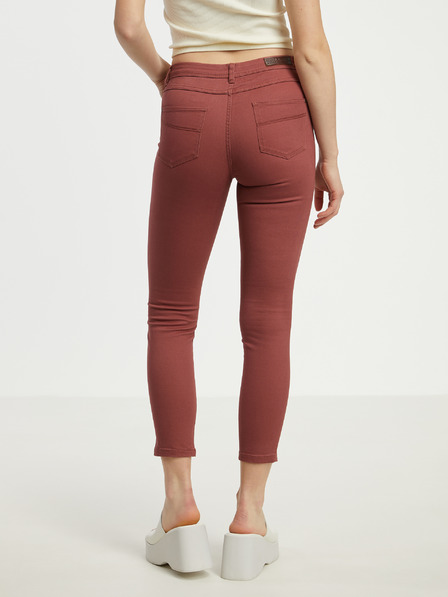 CAMAIEU Vínové dámske skinny fit džínsy CAMAIEU