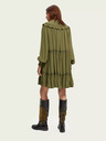 Scotch & Soda Khaki dámske šaty s volánmi Scotch & Soda