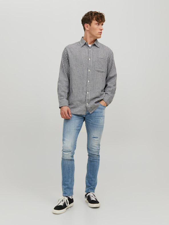 Jack & Jones Modré pánske úzke džínsy Jack & Jones Glenn