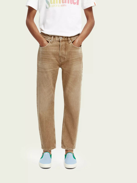 Scotch & Soda Béžové pánske džínsy rovného strihu Scotch & Soda