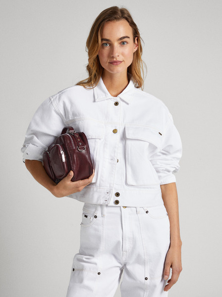 Pepe Jeans Biela dámska džínsová bunda Pepe Jeans Frankie