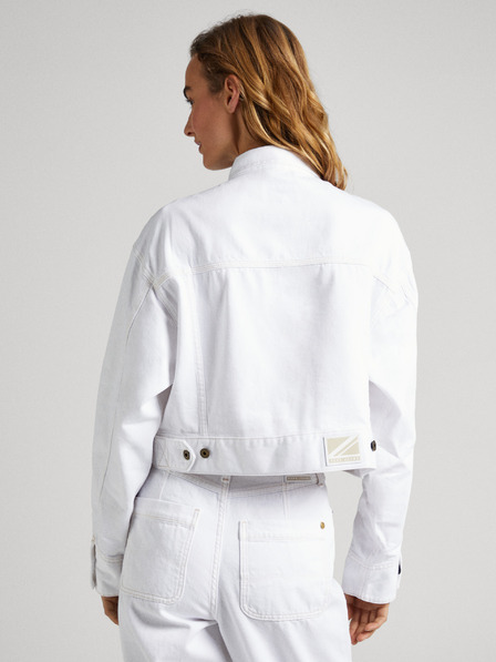 Pepe Jeans Biela dámska džínsová bunda Pepe Jeans Frankie