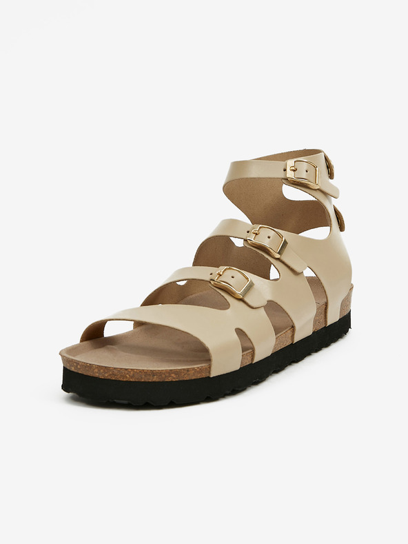 Ojju Béžové dámske členkové sandále OJJU