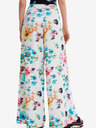 Desigual Biele Desigual Daniela dámske nohavice s kvetmi