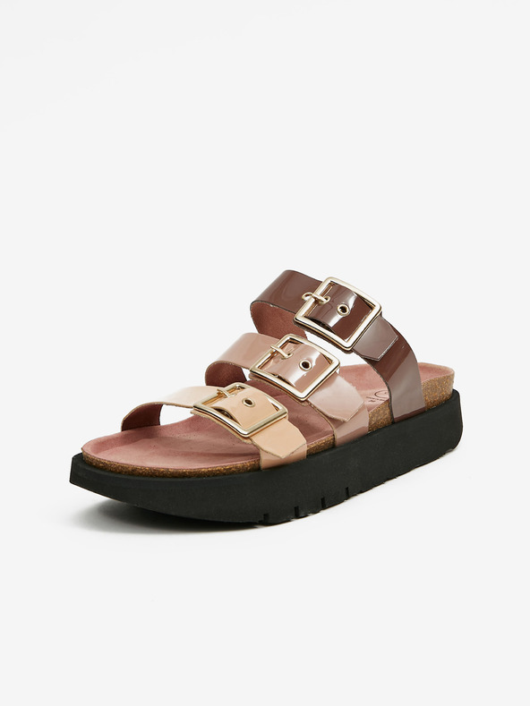 Ojju Fialovo-béžové dámske papuče na platforme OJJU