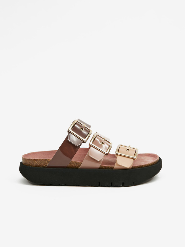 Ojju Fialovo-béžové dámske papuče na platforme OJJU