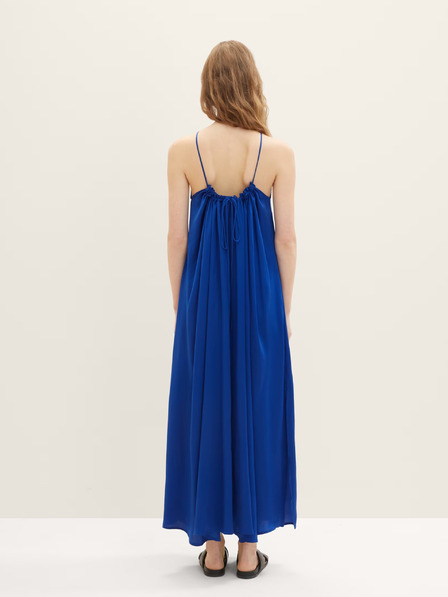 Tom Tailor Denim Modré dámske maxi šaty Tom Tailor Denim