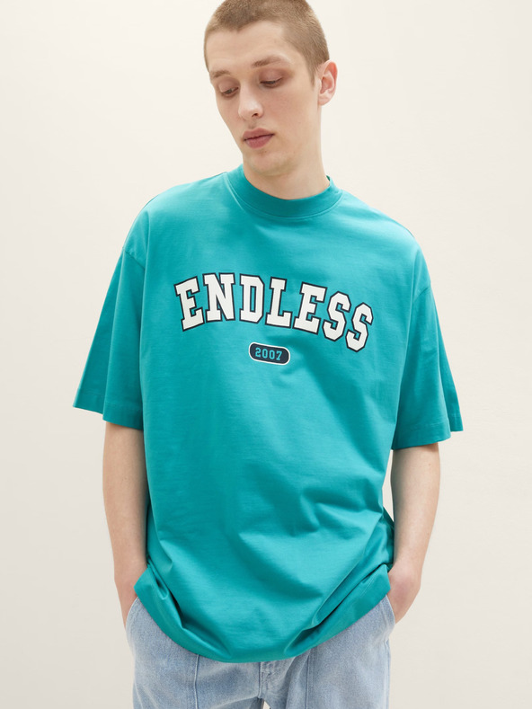 Tom Tailor Denim Tyrkysové pánske tričko Tom Tailor Denim