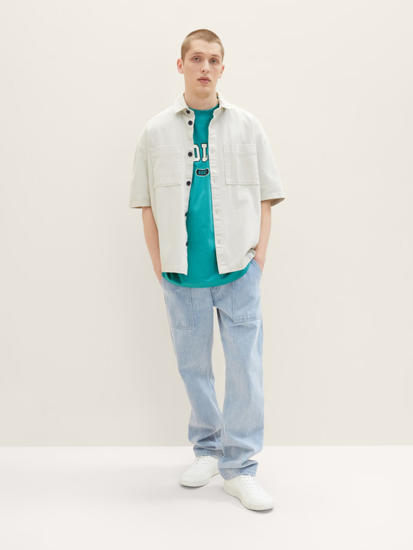 Tom Tailor Denim Tyrkysové pánske tričko Tom Tailor Denim