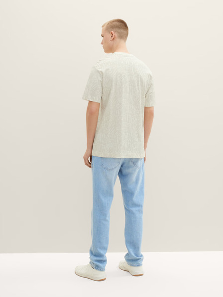 Tom Tailor Denim Krémové pánske vzorované tričko Tom Tailor Denim