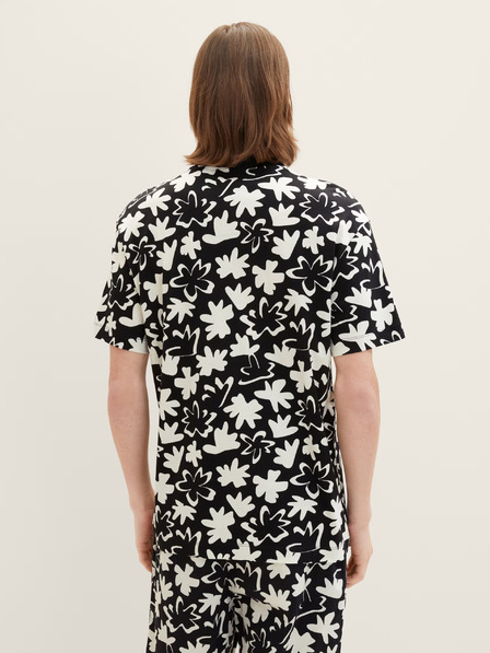 Tom Tailor Denim Bielo-čierne pánske vzorované tričko Tom Tailor Denim