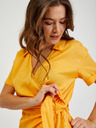 Orsay Žltý dámsky zavinovací overal s prímesou ľanu ORSAY