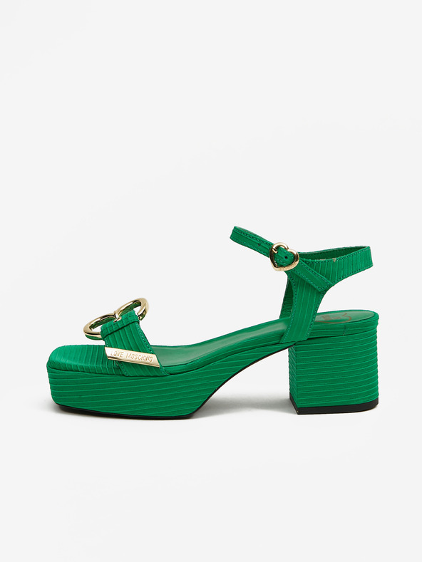 Love Moschino Zelené dámske sandále Love Moschino