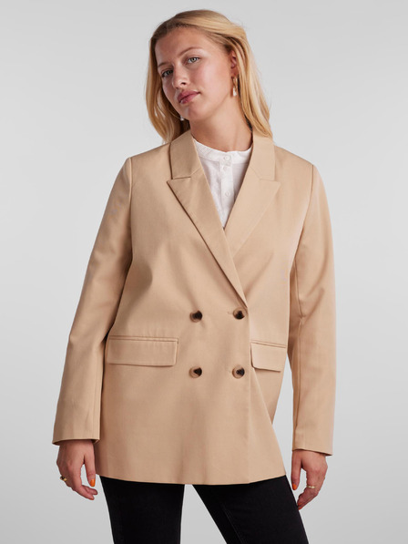 Pieces Béžové dámske oversized sako Pieces Thelma