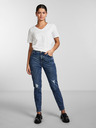 Pieces Modré dámske roztrhané džínsy Mom Fit Pieces Kesia